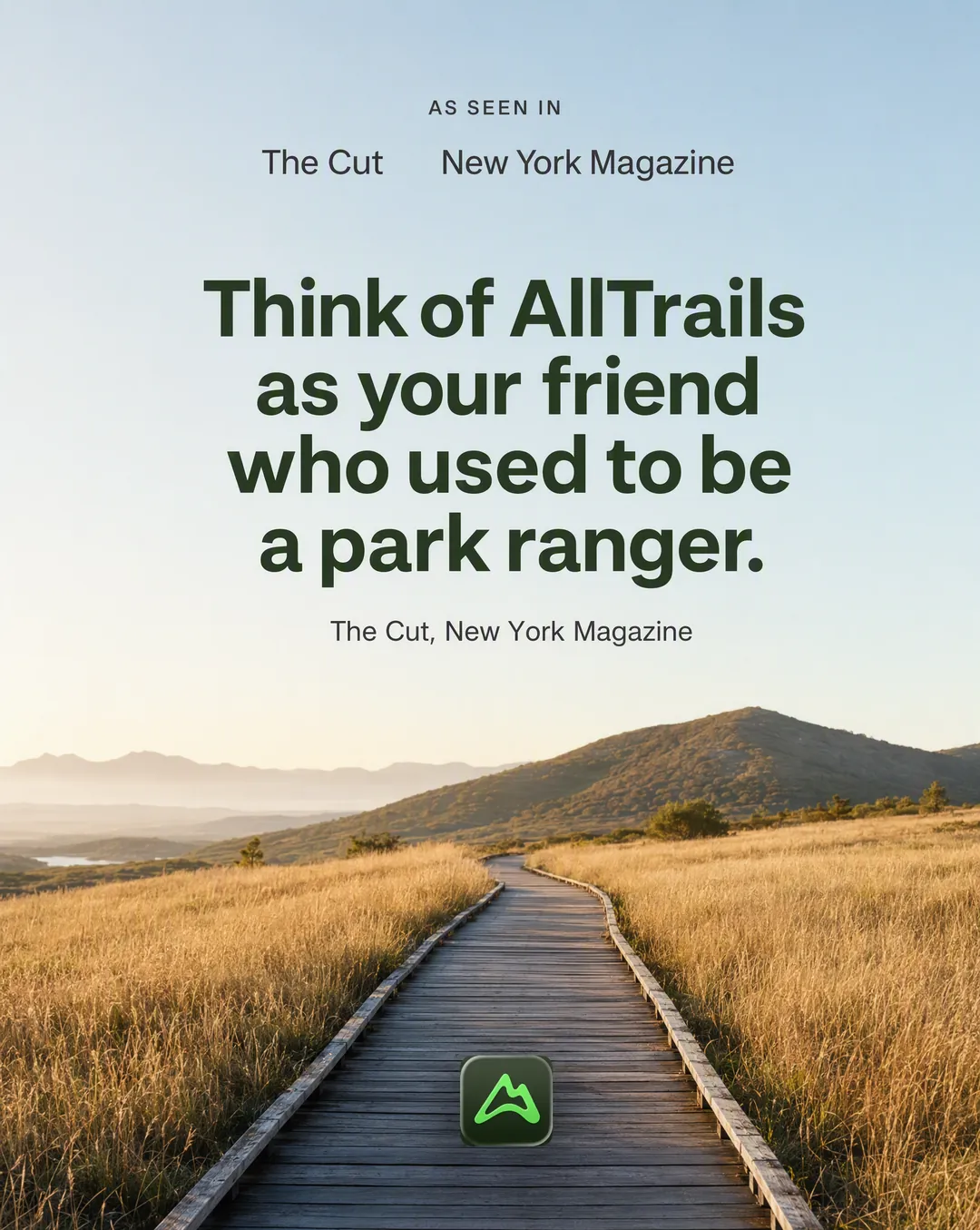 Press mention static ad concept: “Your friend who used to be a park ranger.”
