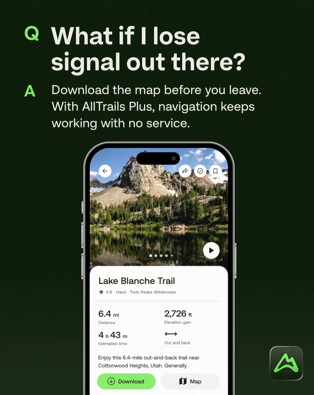 FAQ card static ad concept: What if I lose signal out there?